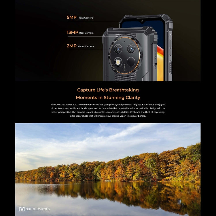 [HK Warehouse] Oukitel WP28 S IP68/IP69K Rugged Phone, 4GB+128GB, Fingerprint, 6.52 inch Unisoc T606 Octa-core, NFC, OTG, Network: 4G (Grey)