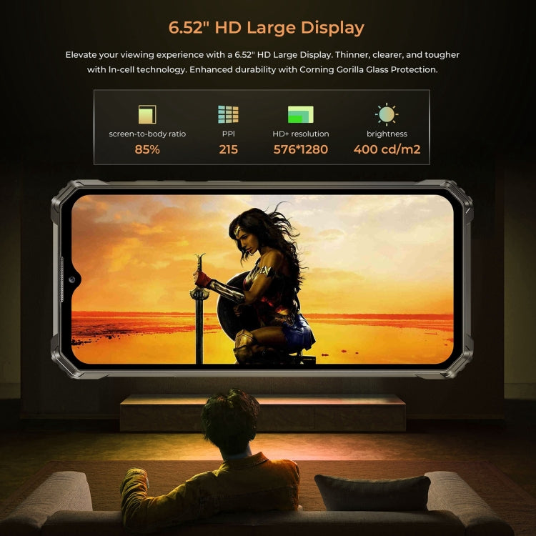 [HK Warehouse] Oukitel WP28 S IP68/IP69K Rugged Phone, 4GB+128GB, Fingerprint, 6.52 inch Unisoc T606 Octa-core, NFC, OTG, Network: 4G (Grey)