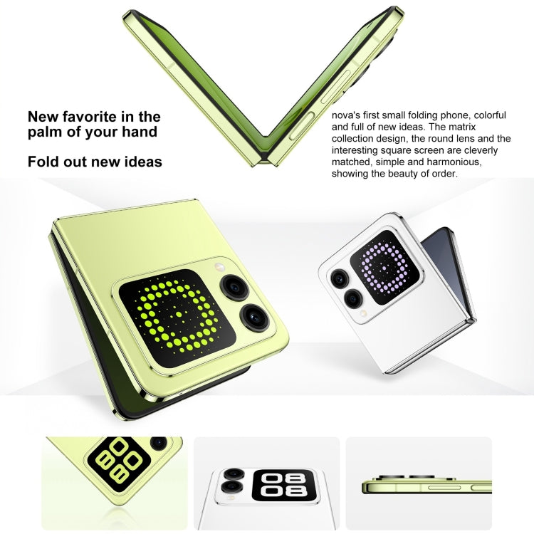 Huawei nova Flip, 12GB+1TB, Side Fingerprint Identification, 6.94 inch + 2.14 inch HarmonyOS 4.2 Octa Core, NFC, OTG, Not Support Google Play (White)