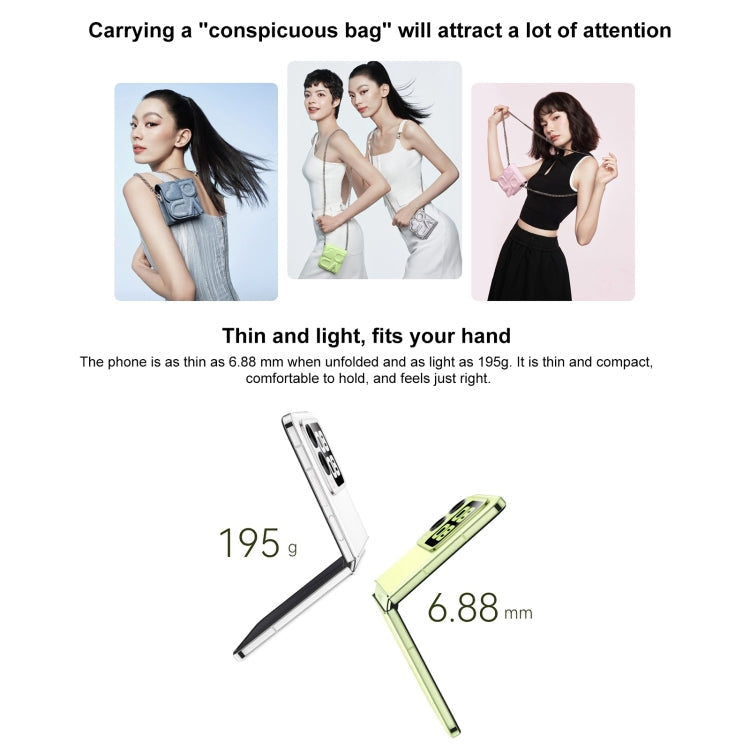 Huawei nova Flip, 12GB+256GB, Side Fingerprint Identification, 6.94 inch + 2.14 inch HarmonyOS 4.2 Octa Core, NFC, OTG, Not Support Google Play (Pink)