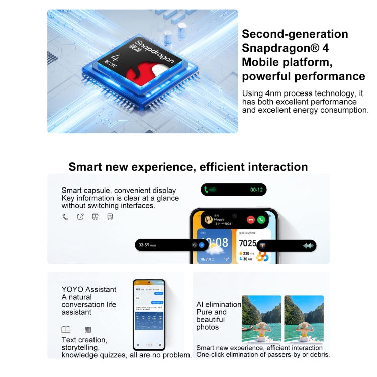 Honor Play9T 5G, 8GB+256GB, 6.77 inch MagicOS 8.0 Qualcomm Snapdragon 4 Gen2 Octa Core up to 2.2GHz, Network: 5G, OTG, Not Support Google Play (White)