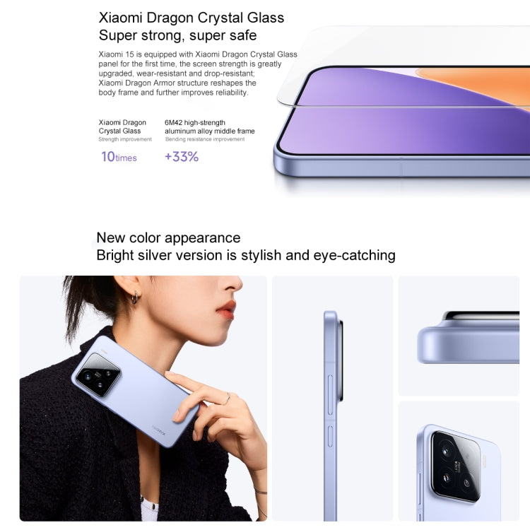 Xiaomi 15, 12 Go+512 Go, 6,36 pouces Xiaomi HyperOS 2 Snapdragon 8 Elite Octa Core 3 nm jusqu'à 4,32 GHz, NFC, Réseau : 5G (Vert herbe)