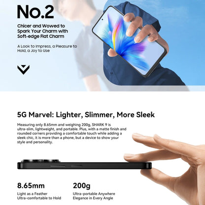 [HK Warehouse] Blackview SHARK 9, 8GB+256GB, 6.67 inch Android 14 Unisoc T820 Octa Core, Network: 5G (Black)