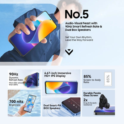 [HK Warehouse] Blackview SHARK 9, 8GB+256GB, 6.67 inch Android 14 Unisoc T820 Octa Core, Network: 5G (Black)