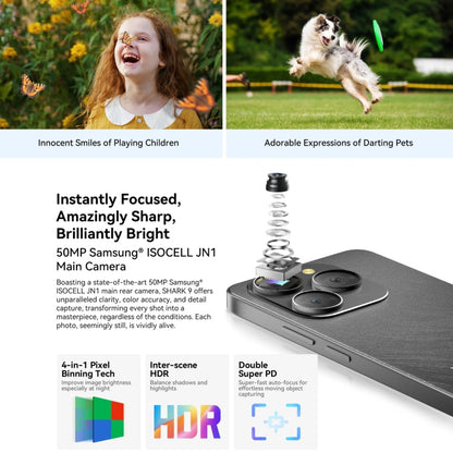 [HK Warehouse] Blackview SHARK 9, 8GB+256GB, 6.67 inch Android 14 Unisoc T820 Octa Core, Network: 5G (Black)