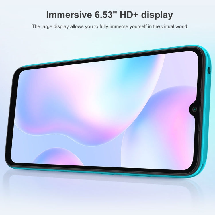 Xiaomi Redmi 9A, 4 Go+64 Go, batterie 5000 mAh, identification faciale, 6,53 pouces MIUI 12 MTK Helio G25 Octa Core jusqu'à 2,0 GHz, réseau : 4G, double SIM, prise en charge de Google Play (Vert Lac)