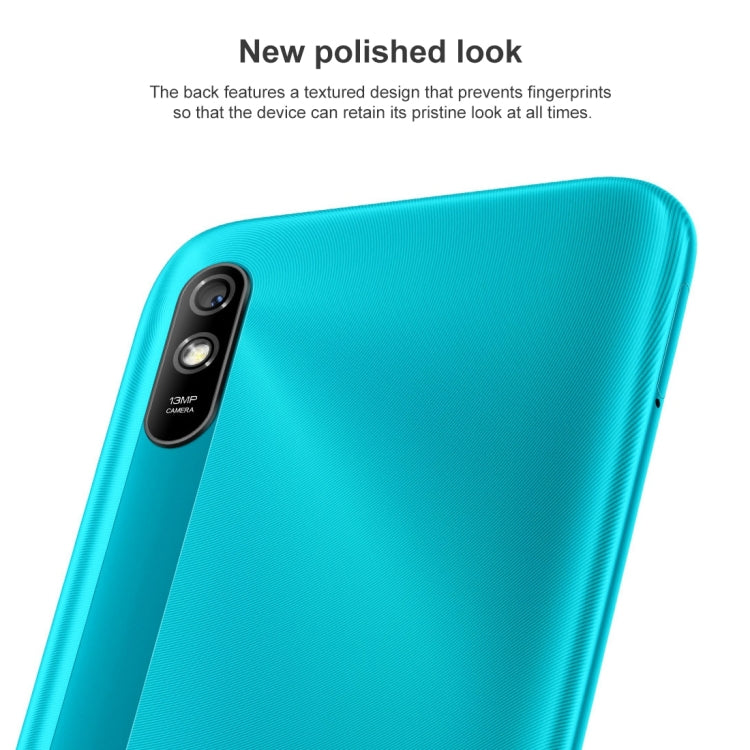 Xiaomi Redmi 9A, 4 Go+64 Go, batterie 5000 mAh, identification faciale, 6,53 pouces MIUI 12 MTK Helio G25 Octa Core jusqu'à 2,0 GHz, réseau : 4G, double SIM, prise en charge de Google Play (Vert Lac)
