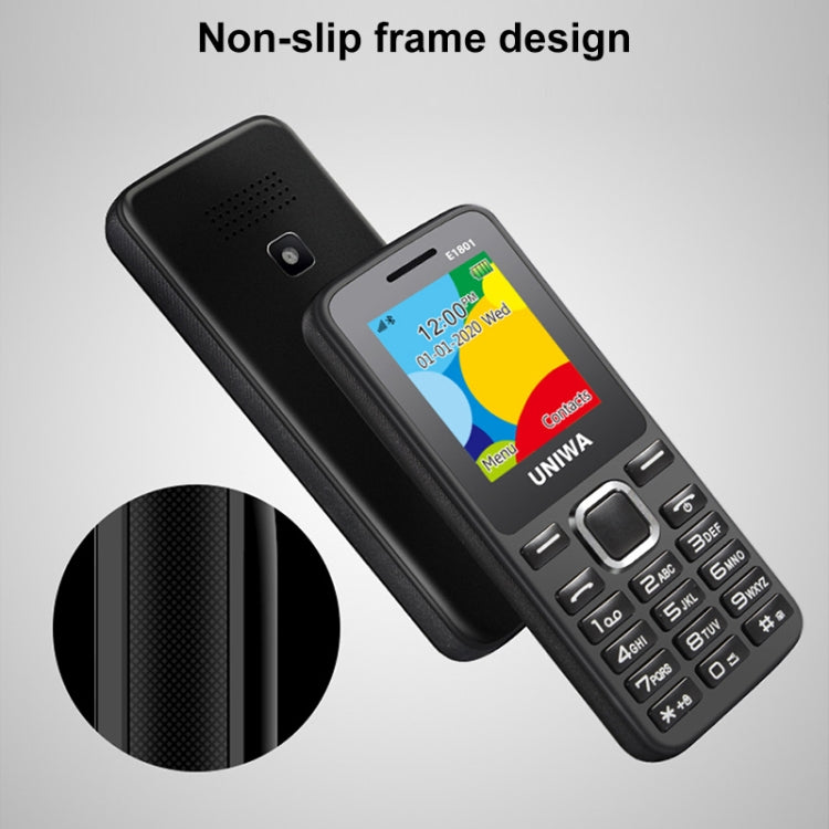 Téléphone portable UNIWA E1801, 1,77 pouce, batterie 800 mAh, 21 touches, support Bluetooth, FM, MP3, MP4, GSM, double SIM (bleu)