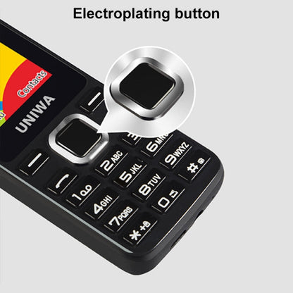 UNIWA E1801 Mobile Phone, 1.77 inch, 800mAh Battery, 21 Keys, Support Bluetooth, FM, MP3, MP4, GSM, Dual SIM(Black)