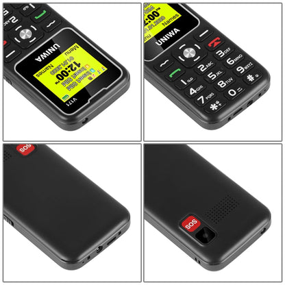 UNIWA V171 Mobile Phone, 1.77 inch, 1000mAh Battery, 21 Keys, Support Bluetooth, FM, MP3, MP4, GSM, Dual SIM, with Docking Base(Black)