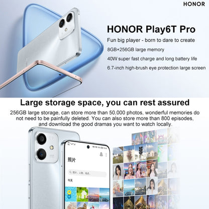 Honor Play6T Pro 5G TFY-AN40, 8GB+256GB, China Version, Dual Back Cameras, Side Fingerprint Identification, 4000mAh Battery, 6.7 inch Magic UI 5.0 (Android 11) MediaTek Dimensity 810 Octa Core up to 2.4GHz, Network: 5G, OTG, Not Support Google Play(Black)
