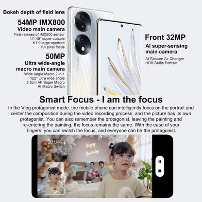 Honor 70 5G FNE-AN00, 54MP Cameras, 12GB+256GB, China Version, Triple Back Cameras, Screen Fingerprint Identification,  6.67 inch Magic UI 6.1 Qualcomm Snapdragon 778G Plus Octa Core up to 2.5GHz, Network: 5G, OTG, NFC, Not Support Google Play(Jet Black)