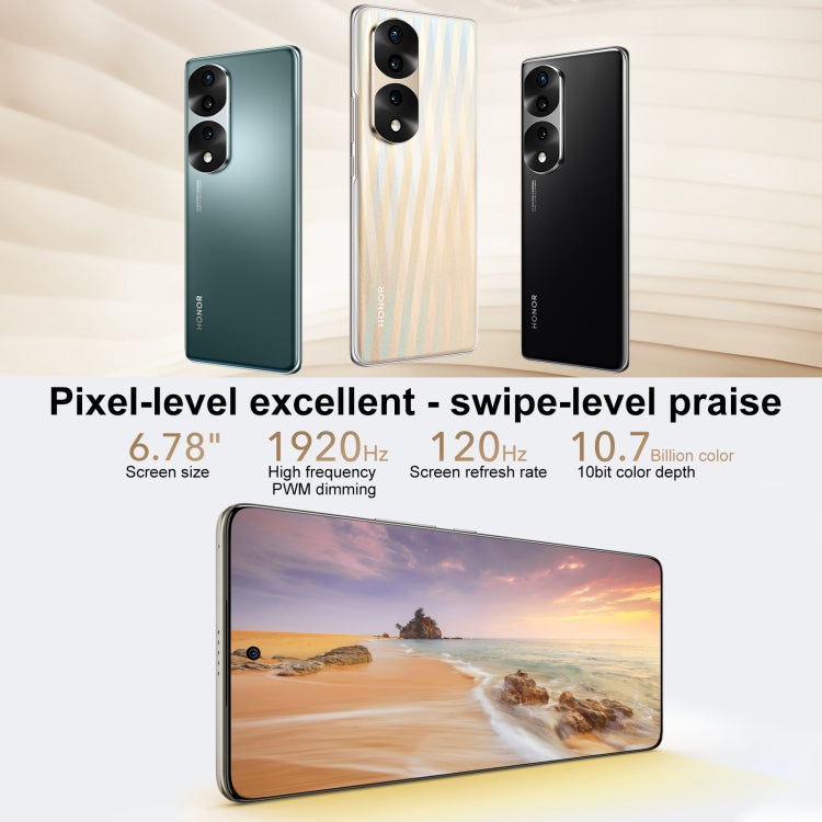 Honor 70 Pro+ 5G HPB-AN00, 54MP Cameras, 8GB+256GB, China Version, Triple Back Cameras, Screen Fingerprint Identification, 6.78 inch Magic UI 6.1 Dimensity 9000 Octa Core up to 3.05GHz, Network: 5G, OTG, NFC, Not Support Google Play(Jet Black)