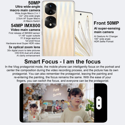 Honor 70 Pro+ 5G HPB-AN00, 54MP Cameras, 8GB+256GB, China Version, Triple Back Cameras, Screen Fingerprint Identification, 6.78 inch Magic UI 6.1 Dimensity 9000 Octa Core up to 3.05GHz, Network: 5G, OTG, NFC, Not Support Google Play(Green)
