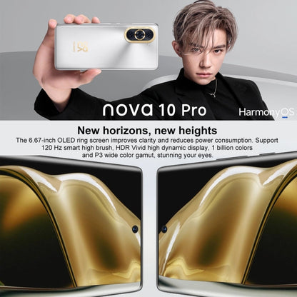 Huawei nova 10 4G NCO-AL00,128GB, 60MP Front Camera, China Version, Triple Back Cameras, In-screen Fingerprint Identification, 6.67 inch HarmonyOS 2 Qualcomm Snapdragon 778G 4G Octa Core up to 2.42GHz, Network: 4G, OTG, NFC, Not Support Google Play(Black)