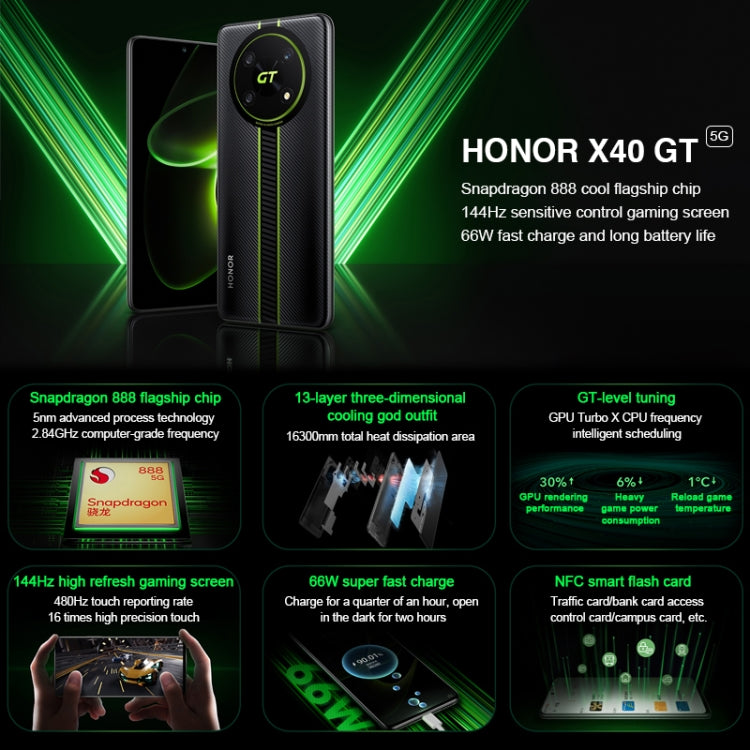 Honor X40 GT 5G ADT-AN00, 50MP Cameras, 8GB+256GB, China Version