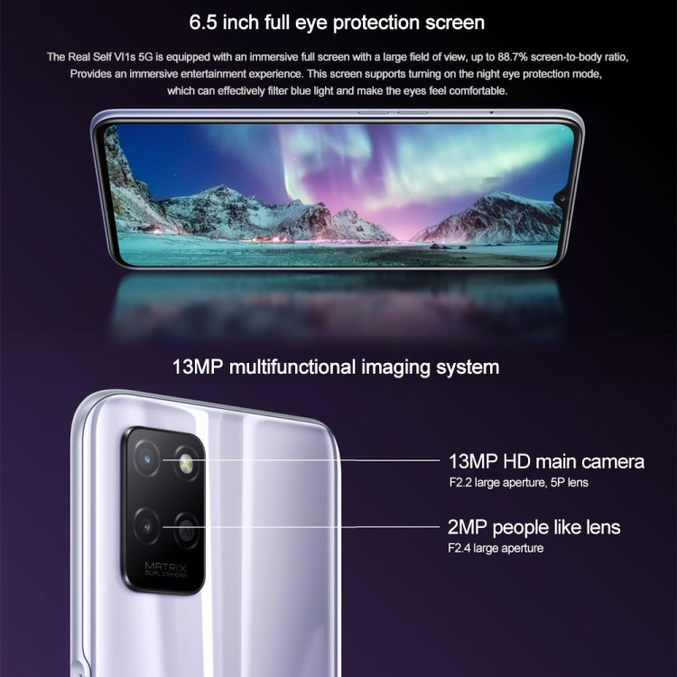 Realme V11s 5G, 4GB+128GB, Dual Back Cameras, Side Fingerprint Identification, 5000mAh Battery, 6.5 inch Realme UI 2.0 / Android 11 MediaTek Dimensity 810 Octa Core up to 2.4GHz, Network: 5G, Support Google Play (Black)