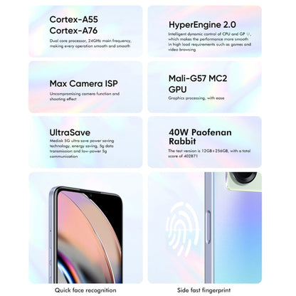 Realme V23 5G, 48MP Camera, 8GB+256GB, Dual Back Cameras, Side Fingerprint Identification, 5000mAh Battery, 6.58 inch Realme UI 3.0 / Android 12 MediaTek Dimensity 810 Octa Core up to 2.4GHz, Network: 5G, Support Google Play(Blue)