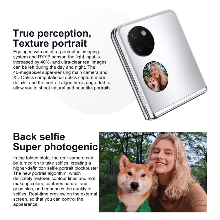 HUAWEI Pocket S 256GB BAL-AL60, 40MP Camera, China Version, Dual Back Cameras, Side Fingerprint Identification, 6.9 inch + 1.04 inch HarmonyOS 3.0 Snapdragon 778G Octa Core up to 2.42GHz, Network: 4G, OTG, NFC, Not Support Google Play(Pink)