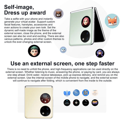 HUAWEI Pocket S 256GB BAL-AL60, 40MP Camera, China Version, Dual Back Cameras, Side Fingerprint Identification, 6.9 inch + 1.04 inch HarmonyOS 3.0 Snapdragon 778G Octa Core up to 2.42GHz, Network: 4G, OTG, NFC, Not Support Google Play(Gold)