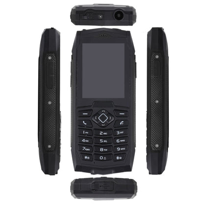 Téléphone portable durci Rugtel R1C, étanche IP68, résistant à la poussière et aux chocs, écran de 2,4 pouces, MTK6261D, batterie de 2000 mAh, SOS, FM, double SIM (Noir)