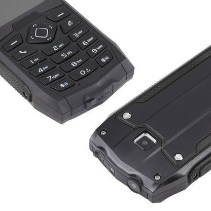 Téléphone portable durci Rugtel R1C, étanche IP68, résistant à la poussière et aux chocs, écran de 2,4 pouces, MTK6261D, batterie de 2000 mAh, SOS, FM, double SIM (Noir)