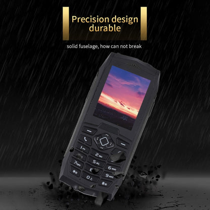 Téléphone portable durci Rugtel R1C, étanche IP68, résistant à la poussière et aux chocs, écran de 2,4 pouces, MTK6261D, batterie de 2000 mAh, SOS, FM, double SIM (Noir)
