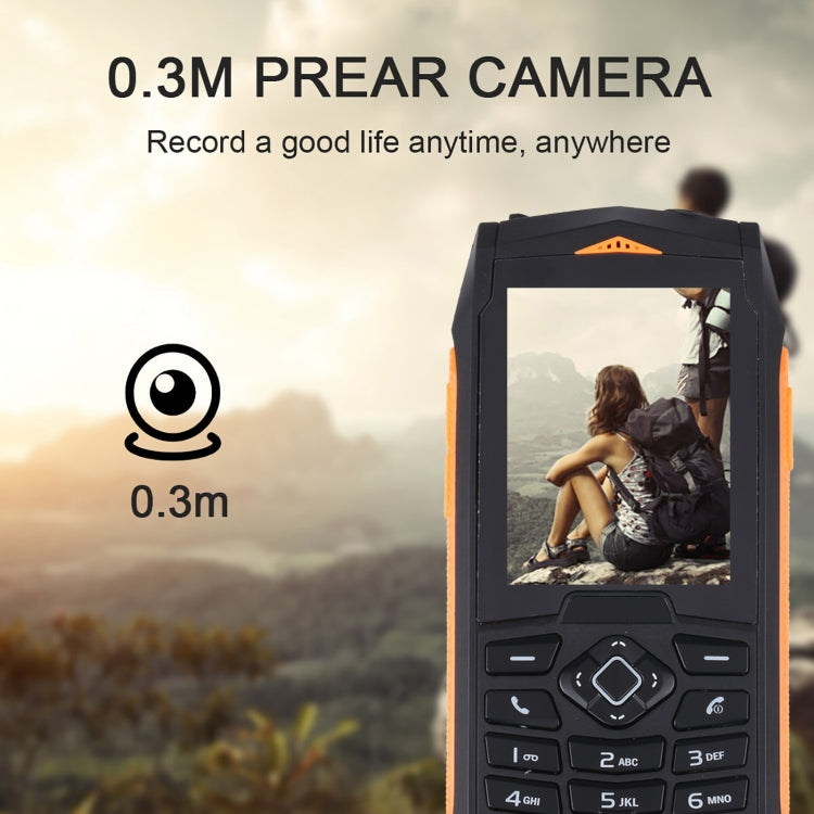 Rugtel R1C Rugged Phone, IP68 Waterproof Dustproof Shockproof, 2.4 inch, MTK6261D, 2000mAh Battery, SOS, FM, Dual SIM(Orange)