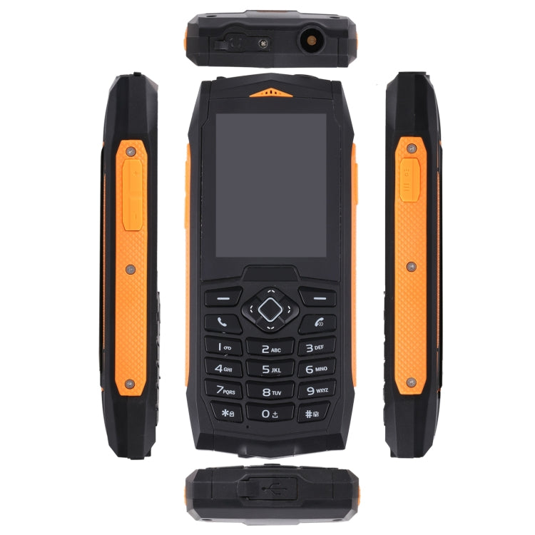 Rugtel R1C Rugged Phone, IP68 Waterproof Dustproof Shockproof, 2.4 inch, MTK6261D, 2000mAh Battery, SOS, FM, Dual SIM(Orange)