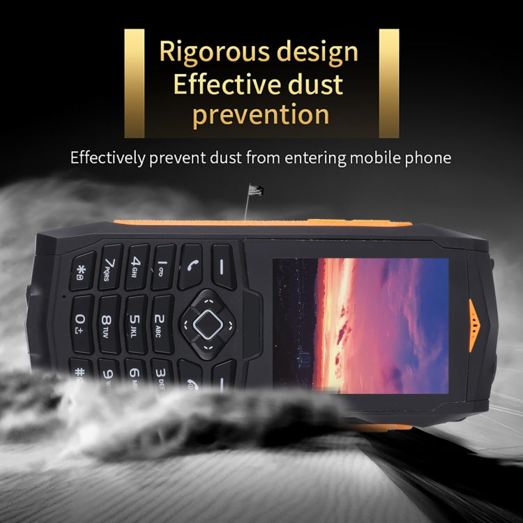 Rugtel R1C Rugged Phone, IP68 Waterproof Dustproof Shockproof, 2.4 inch, MTK6261D, 2000mAh Battery, SOS, FM, Dual SIM(Orange)