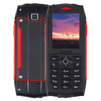 Téléphone Robuste Rugtel R1C, Étanche IP68 Antichoc Anti-poussière, 2,4 pouces, MTK6261D, Batterie 2000 mAh, SOS, Radio FM, Double SIM (Rouge)