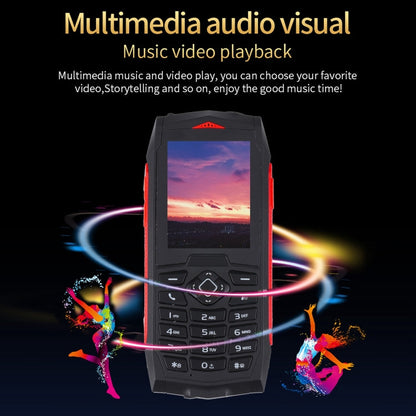 Téléphone Robuste Rugtel R1C, Étanche IP68 Antichoc Anti-poussière, 2,4 pouces, MTK6261D, Batterie 2000 mAh, SOS, Radio FM, Double SIM (Rouge)