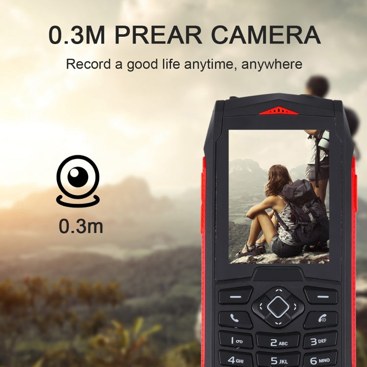 Téléphone Robuste Rugtel R1C, Étanche IP68 Antichoc Anti-poussière, 2,4 pouces, MTK6261D, Batterie 2000 mAh, SOS, Radio FM, Double SIM (Rouge)