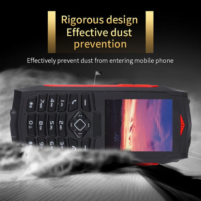 Téléphone Robuste Rugtel R1C, Étanche IP68 Antichoc Anti-poussière, 2,4 pouces, MTK6261D, Batterie 2000 mAh, SOS, Radio FM, Double SIM (Rouge)