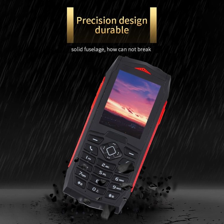 Téléphone Robuste Rugtel R1C, Étanche IP68 Antichoc Anti-poussière, 2,4 pouces, MTK6261D, Batterie 2000 mAh, SOS, Radio FM, Double SIM (Rouge)