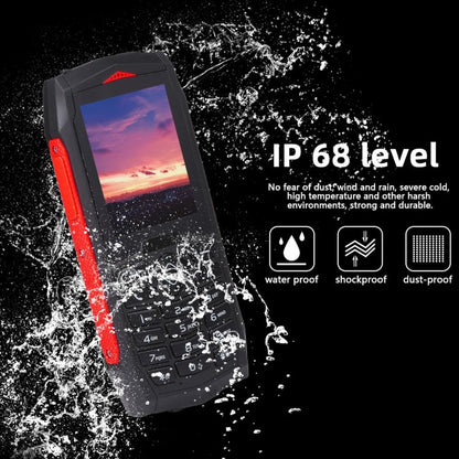 Téléphone Robuste Rugtel R1C, Étanche IP68 Antichoc Anti-poussière, 2,4 pouces, MTK6261D, Batterie 2000 mAh, SOS, Radio FM, Double SIM (Rouge)