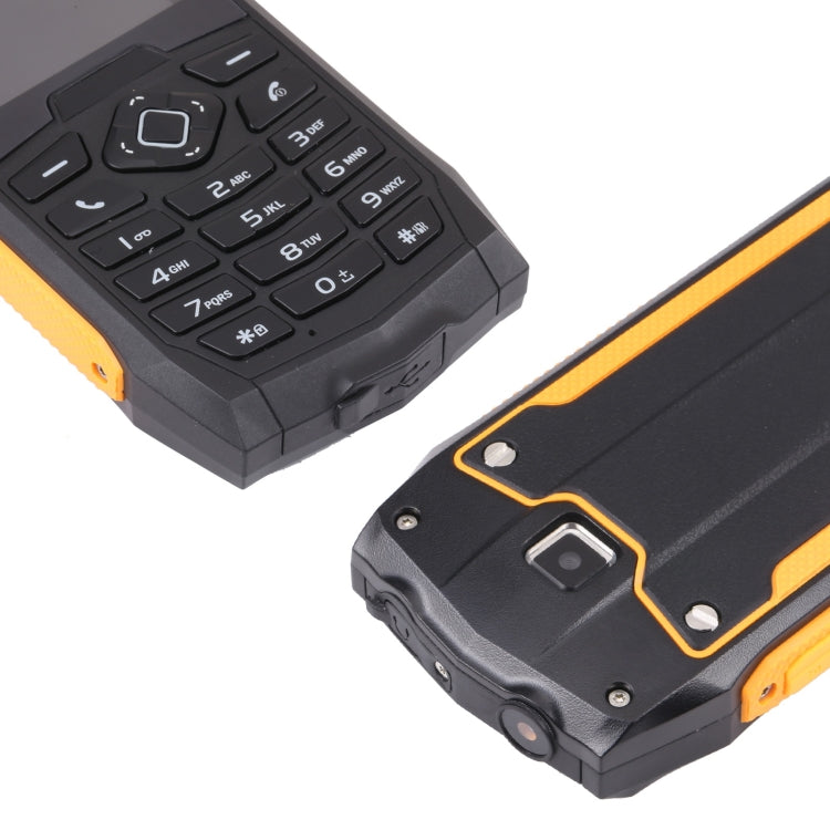 Rugtel R1C Rugged Phone, IP68 Waterproof Dustproof Shockproof, 2.4 inch, MTK6261D, 2000mAh Battery, SOS, FM, Dual SIM(Yellow)