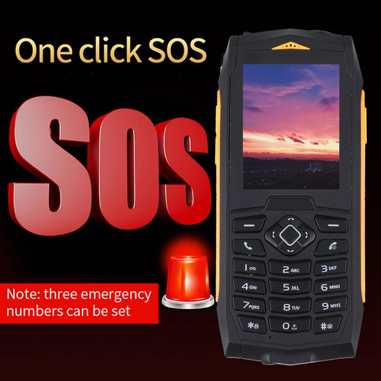 Rugtel R1C Rugged Phone, IP68 Waterproof Dustproof Shockproof, 2.4 inch, MTK6261D, 2000mAh Battery, SOS, FM, Dual SIM(Yellow)