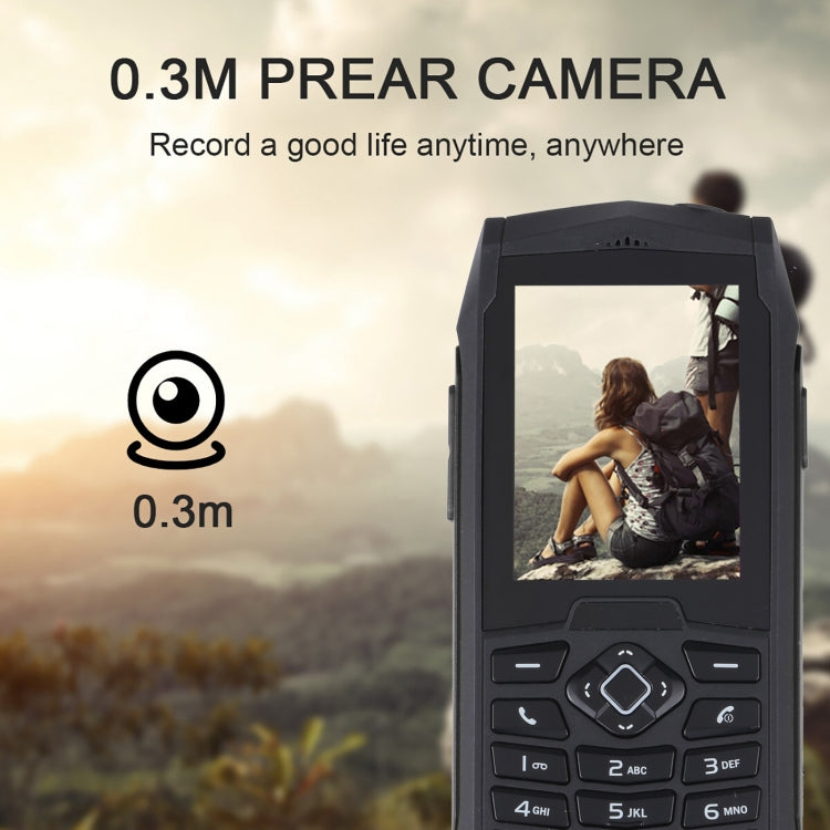 Rugtel R1D Rugged Phone, IP68 Waterproof Dustproof Shockproof, 2.4 inch, MTK6261D, 2000mAh Battery, Loud Box Speaker, FM, Network: 2G, Dual SIM (Black)