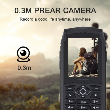 Rugtel R1D Rugged Phone, IP68 Waterproof Dustproof Shockproof, 2.4 inch, MTK6261D, 2000mAh Battery, Loud Box Speaker, FM, Network: 2G, Dual SIM (Black)