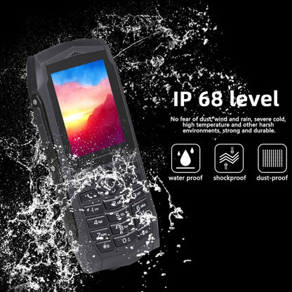 Rugtel R1D Rugged Phone, IP68 Waterproof Dustproof Shockproof, 2.4 inch, MTK6261D, 2000mAh Battery, Loud Box Speaker, FM, Network: 2G, Dual SIM (Black)