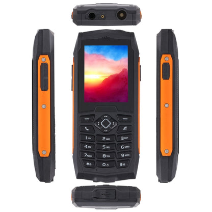 Rugtel R1D Rugged Phone, IP68 Waterproof Dustproof Shockproof, 2.4 inch, MTK6261D, 2000mAh Battery, Loud Box Speaker, FM, Network: 2G, Dual SIM(Orange)