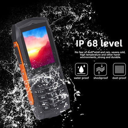 Rugtel R1D Rugged Phone, IP68 Waterproof Dustproof Shockproof, 2.4 inch, MTK6261D, 2000mAh Battery, Loud Box Speaker, FM, Network: 2G, Dual SIM(Orange)