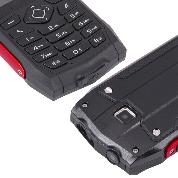 Rugtel R1D Rugged Phone, IP68 Waterproof Dustproof Shockproof, 2.4 inch, MTK6261D, 2000mAh Battery, Loud Box Speaker, FM, Network: 2G, Dual SIM (Red)