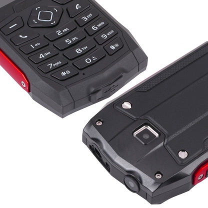 Rugtel R1D Rugged Phone, IP68 Waterproof Dustproof Shockproof, 2.4 inch, MTK6261D, 2000mAh Battery, Loud Box Speaker, FM, Network: 2G, Dual SIM (Red)