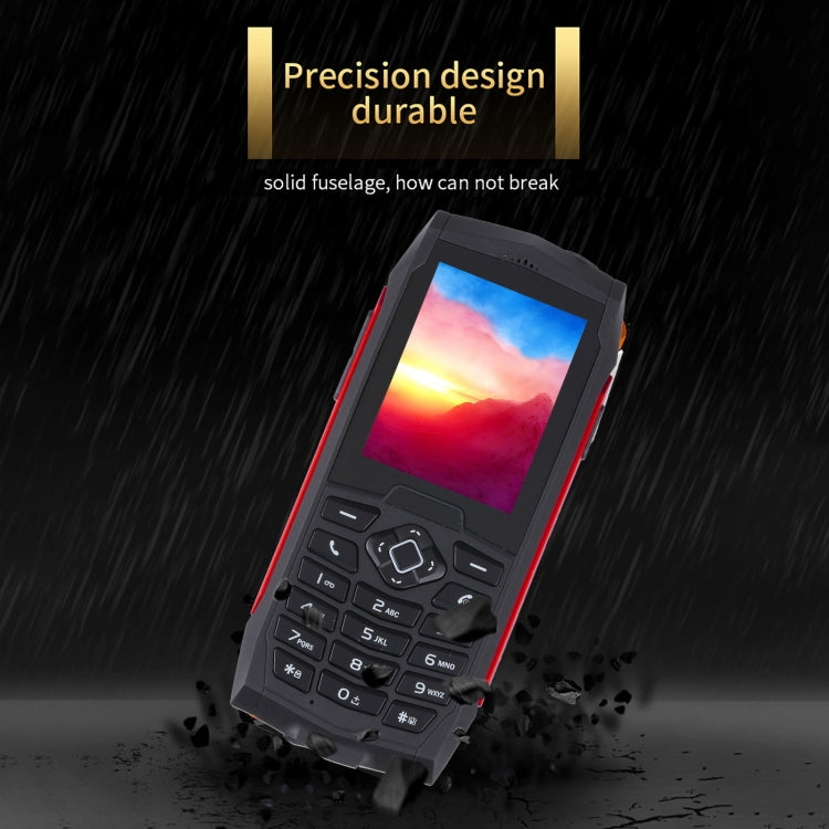 Rugtel R1D Rugged Phone, IP68 Waterproof Dustproof Shockproof, 2.4 inch, MTK6261D, 2000mAh Battery, Loud Box Speaker, FM, Network: 2G, Dual SIM (Red)