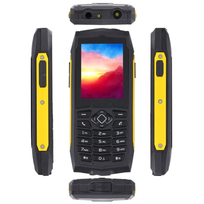 Rugtel R1D Rugged Phone, IP68 Waterproof Dustproof Shockproof, 2.4 inch, MTK6261D, 2000mAh Battery, Loud Box Speaker, FM, Network: 2G, Dual SIM(Yellow)
