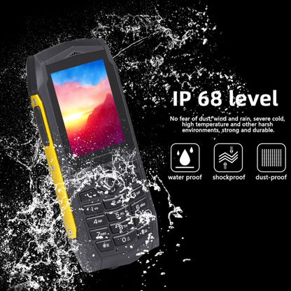 Rugtel R1D Rugged Phone, IP68 Waterproof Dustproof Shockproof, 2.4 inch, MTK6261D, 2000mAh Battery, Loud Box Speaker, FM, Network: 2G, Dual SIM(Yellow)