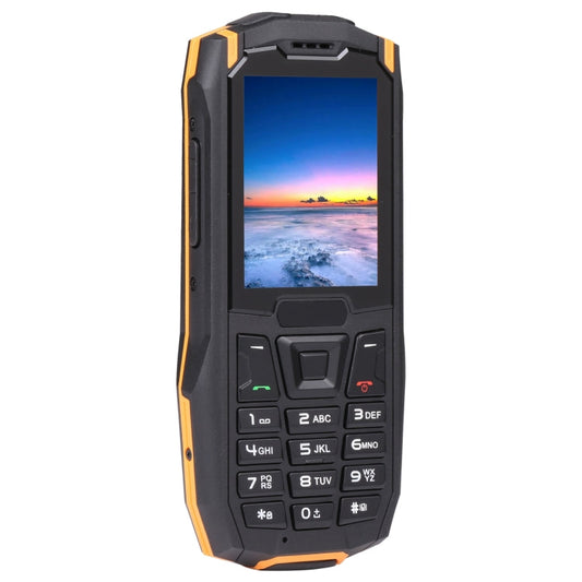 Téléphone durci Rugtel R2C, étanche IP68, résistant à la poussière et aux chocs, 2,4 pouces, MTK6261D, batterie 2500 mAh, SOS, FM, double SIM (Orange)