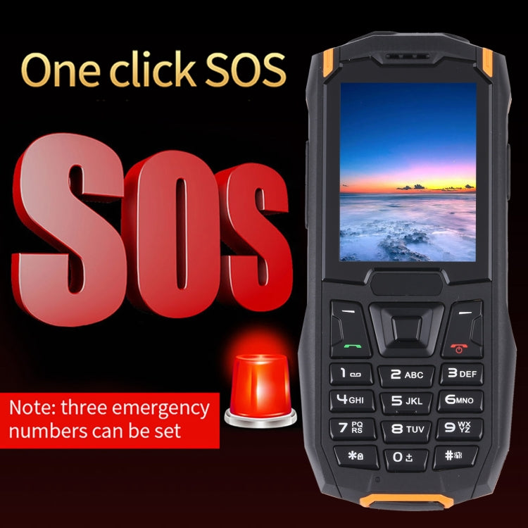 Rugtel R2C Rugged Phone, IP68 Waterproof Dustproof Shockproof, 2.4 inch, MTK6261D, 2500mAh Battery, SOS, FM, Dual SIM (Orange)
